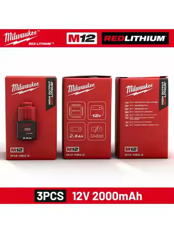 Milwaukee M12 REDLITHIUM HB 3.0Ah Extended Capacity Battery – 12V Rechargeable for M12 Cordless Tool