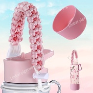 Pink Flower Paracord Aquaflask Accessories Silicone Boot and Paracord Set Portable Tumbler Handle Strap Fit for 14oz/18oz/22oz/32oz/40oz