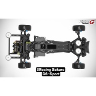 3RACING 1/10 SAKURA D6S D6 SPORT FIBRE GLASS VERSION 2WD DRIFT CAR KIT EP