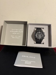 鐵達時 SOLVIL ET TITUS MODERNIST CHRONOGRAPH QUARTZ LEATHER WATCH W06-03285-002 男士手錶 原價2080 皮帶有少舊化，沒有電，