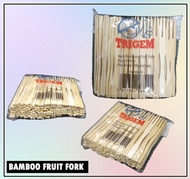 BAMBOO MINI FORK || SMALL FORK FOR SIOMAI TAKOYAKI || 100PCS APPROXIMATE