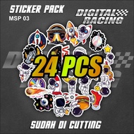 MSP03 Planet Stickers Astronaut Poppunk Stickers 24 Pcs Already Cut