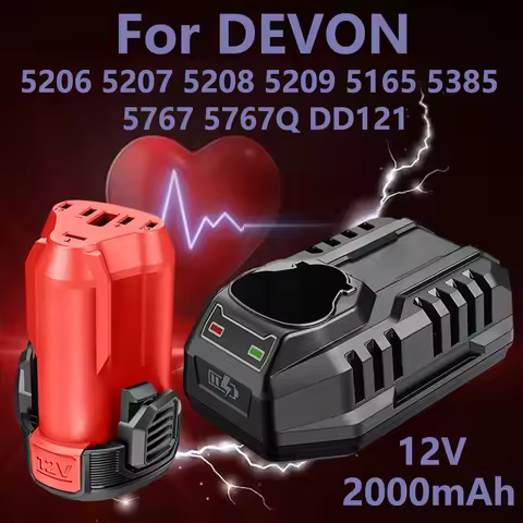 100% Original Replacement Li-ion Battery 12V2.0Ah For DEVON 5206 5207 5208 5209 5165 5385 5767 5767Q