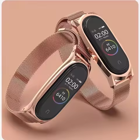 Stainless Steel for xiaomi band 10 strap mi band 9 mi band 8 accessories magnetic loop belt correa b
