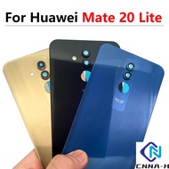 New For Huawei Mate 20 Lite Back Battery Cover Glass Housing Door Case With Camera Lens Mate20 Lite Rear Housing Glass