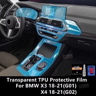 For BMW X3/X4 18-21 G01 G02 Gearbox Panel Navigation Screen Automotive Interior TPU Protective Film 