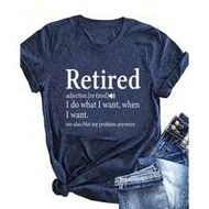 Women's Navy Blue Summer Casual Streetwear Vacation Short Sleeve T-Shirt,Retired I Do What I Want Wh