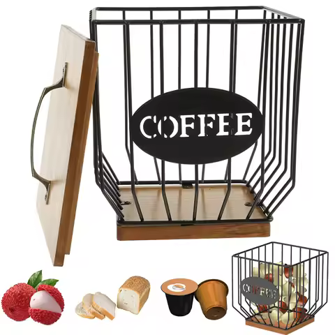 Coffee Pod Holder Storage Basket Large Capacity Coffee Organizer Solid Coffee Pod Storage Rack Home 