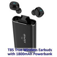 Awei T85 True Wireless Bluetooth V5.0 TWS Earbuds with Charging Case cum Powerbank