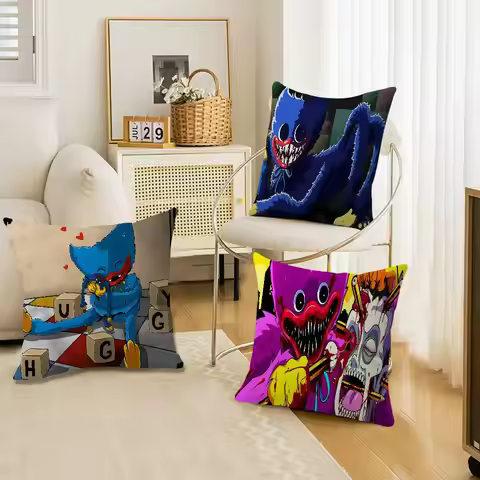 H-Huggy W-Wuggy Pillow Anime Pillow Sofa Bed Head Pillow Cover Cushion Cover 45x45 cm Fashion
