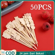 Contents: 50 Fruit Skewers, Disposable Bamboo Sticks, Multifunctional Character Fruit Skewers, Cute 