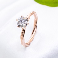 Shiny 1ct engagement moissanite ring wholesale silver sterling 925 plating rose gold moissanite ring