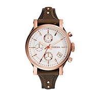 (Fossil) Fossil Women s ES3616 Original Boyfriend Rose Gold-Tone Watch with Brown Leather Band