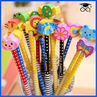 500Pcs Student Creative HB Pencil With Cute Cartoon Eraser Colorful Signature Pencil HB Pensel pen