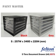 FELTON 5 Tiers Document Drawer / A4 Paper Drawer / Plastic Office Drawer 8575