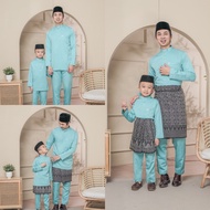 BAJU MELAYU SEDONDON |SET AYAH DAN ANAK| BAJU MELAYU SLIM FIT | BAJU MELAYU NUDE MINT | BAJU MELAYU 