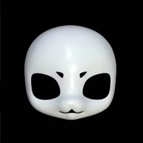 Kemono Base Mask Short Snouted Canids Skull Shell PP Material 3DPrinting Fur Animal Set DIY Material