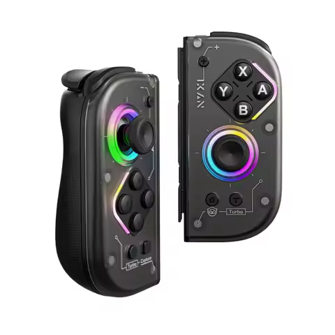 Wireless Bluetooth Game Controller J20 Pro, Hall Effect Joystick Mechanical Buttons, RGB Light Left 