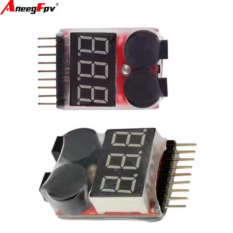 2/1pcs 2in1 1-8s Lipo Battery Voltage Tester,RC Low Voltage Buzzer Alarm,Battery Monitor Checker Tes