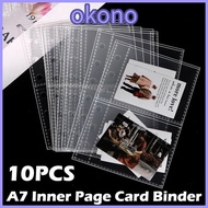 OKONO Photocard Binder Sheets, Transparent A7 Multiple Pockets Sleeve, Inner Page Card Binder PP Aci