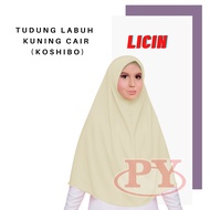 TL009 - TUDUNG LABUH SEKOLAH KUNING CAIR ( BIDANG 60” KAIN KOSHIBO )