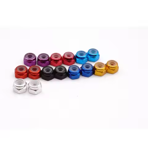 4PCS Metal/Nylon M2 Nut 4.5mm/4mm Lock Nuts Locknut Anti-loose Screws Screw Cap Tamiya Mini 4WD Car 