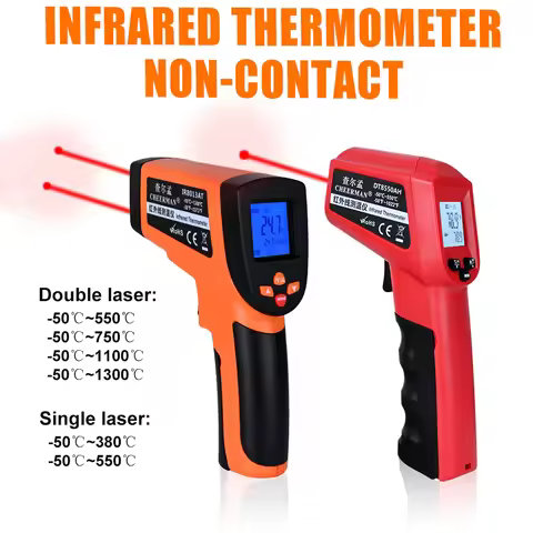 Non-Contact Pyrometer Infrared Thermometer -50～1600C Thermometro LCD IR Laser Digital Temperature Th