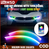 Lampu Selang Led RGB 12V 2 Buah DRL Fleksibel Sein Motor Kontrol Aplikasi Warna Mode Cahaya Lampu Hi