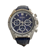 SEIKO mens watches quartz wrist watch analogues leather NVY SS 8T63-00D0 Direct from Japan Secondhan