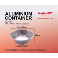 Alum Foil 3407 ( Loh Mai Kai ) Tray + Lid 20pcs 糯米鸡锡纸食品容器(碗 + 盖) 3407
