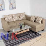 Sofa Kursi Tamu L Minimalis, sofa sudut ruang tamu mewah + MEJA TAMU