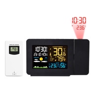 FanJu Weather Station Thermometer Wireless Sensor Indoor Outdoor Humidity Meter Digital Alarm Projection Clock
