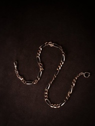 1920s 法國 金銀雙色烏銀懷錶鍊