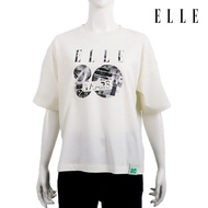 ELLE เสื้อยืด ผ้า COTTON แขนสั้น ทรง CROP สายกราฟฟิค ELLE LIMITED EDITION  ELLE 80 YEARS รุ่น W3K719