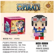 🎁บล็อกอาคาร🎮ของเล่น🏴‍☠️One Piece อนุภาคขนาดเล็ก Micro Drill Block Cartoon Equipments ของเล่นปริศนาสำ