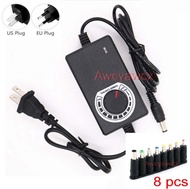 8 Ping ปรับ Adjustable AC 100V-240V Adapter DC 3V 4.5V 5V 6V 7.5V 8V 9V 10V 12V 15V 16V 17V 18V 19V 20V 21V 22V 23V 24V 500mA 1A 24W ไฟฟ้า power