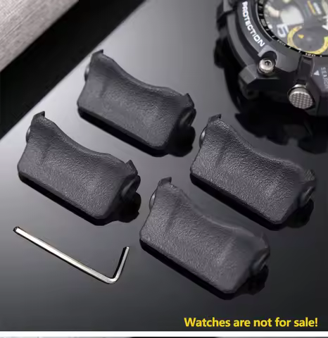 Watch Connector Arm Guard for Casio G-Shock GG-1000/GWG-100/GSG-100 Strap Black Silicone Base Protec