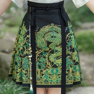 Lace-Up Diagonal V-Neck Floral Gold Camisole Skirt | Business Wear 60325