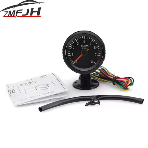 52mm Car RPM Gauge 0-8000 PRM Tachometer With LED Backlight For 1~8 Cylinder For 12V Car Engine Auto