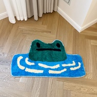 Frog Tufted Rug Funny Thickened Non Slip Foot Mat Hallway Porch Area Rug for Home Livingroom Door Ma