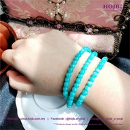 HOJB High Grade Brazilian Amazonite 3Laps 5A Bracelet 5mm 聚寶軒优质巴西冰种天河石(亚马逊石)5A三圈手串5mm