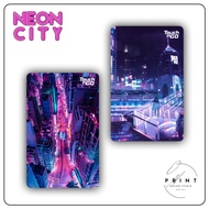 [2 SIDES] [Neon City 2], 2 sides ATM skin | Decorative ATM Card Sticker, Apartment Card - Waterproof