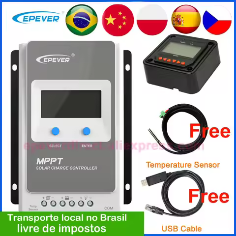 EPEVER Tracer MPPT 40A 30A 20A 10A Solar Charger Controller LCD 12V24V Auto High Efficiency Regulado