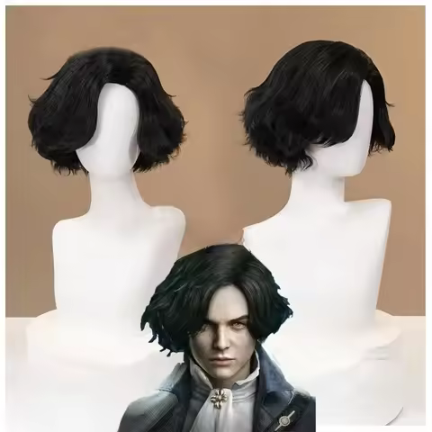 Halloween Cosplay Costume Party Head Wigs Cosplay Game Lies Of P Cosplay Wig Black Short Synthetic S