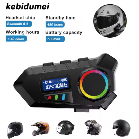 Y30 Bluetooth 5.4 Motorcycle Helmet Headset Headphone Wireless Motor Bike Handsfree Stereo Earphone 