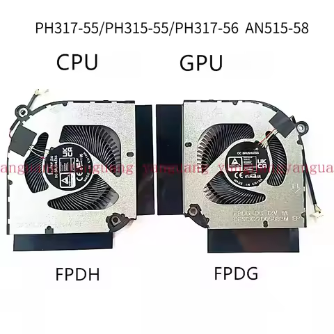 Original 12V Cooling Fan for Acer Laptop Predator PH317-55/PH315-55/PH317-56 & Nitro AN515-58 - OEM 