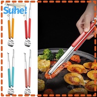 SUHE Food Tongs, Utensil Tong Korean Toast Bread Clamp, Household BBQ Meat Bun Stainless Steel Buffet Clips Cooking Tongs Kitchen Tools