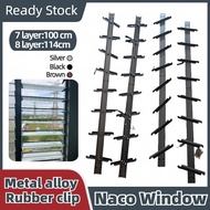 Blade Window Naco 6/7/8Layers Tingkap Nako Aluminium Window Louvers Blade Metal Louvres Window Limit