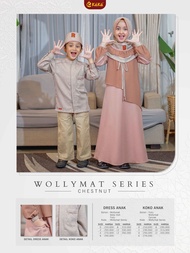 Sarimbit Keke Wollymat Series Gamis dan Koko Anak Cream (Chestnut) Terbaru | Kamily 18 | Wollymat Se