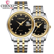 CHENXI Top Luxury Brand Men Women Watches Full Steel Rhinestone Quartz Watch Couples Clock Waterproof Wrist Watches for Lovers